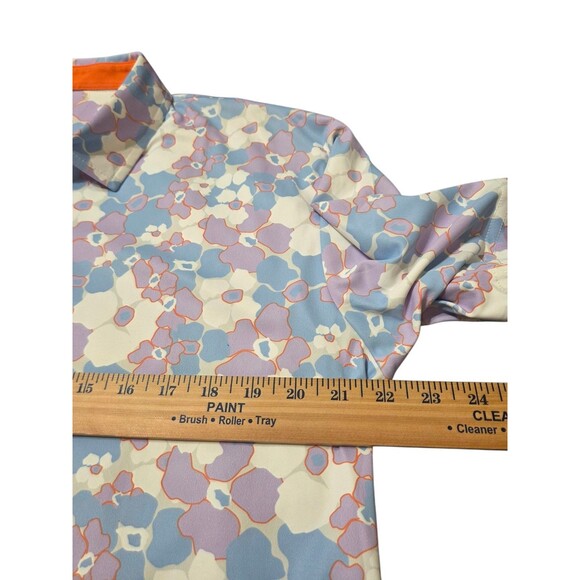 Swannies Golf Performance Polo Club Logo Collared Stretch Floral Men's L B25.1 - Picture 6 of 14